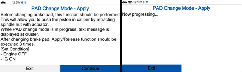Performing EPB Function with Scan Tool