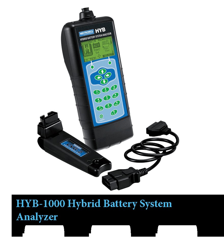 The HYB-1000 Hybrid Battery System Analyzer is a diagnostic tool for hybrid battery packs.