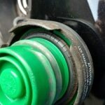 Cracked fuel cap seal indicating a potential EVAP leak
