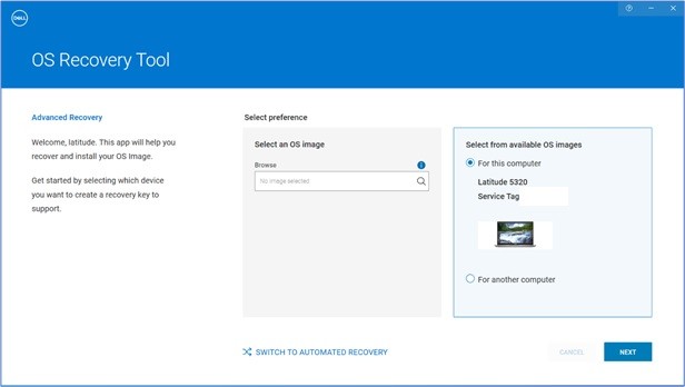 Dell OS Recovery Tool
