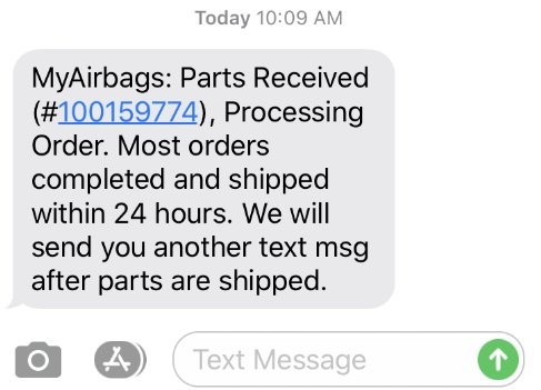 Notification of Seat Belts Arrival