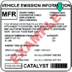 Vehicle Emission Information Label